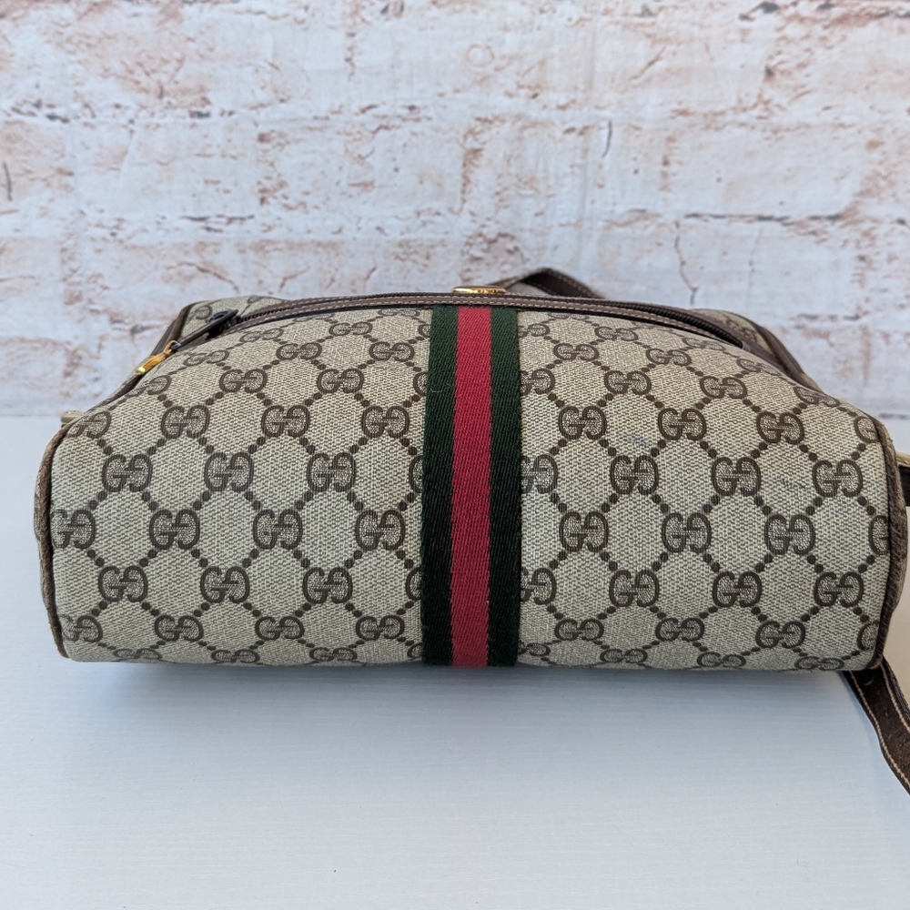 GUCCI VINTAGE GG MONOGRAM CANVAS LEATHER WOMEN'S SHOULDER CROSSBODY BAG - Picture 6 of 12
